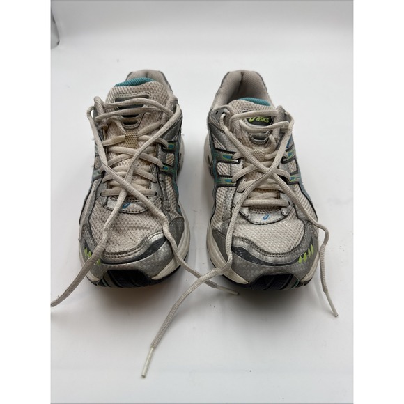 ASICS T975N Size 8.5 Women's Gel-Kanbarra 4 White Silver Turquoise Shoes - Picture 1 of 8